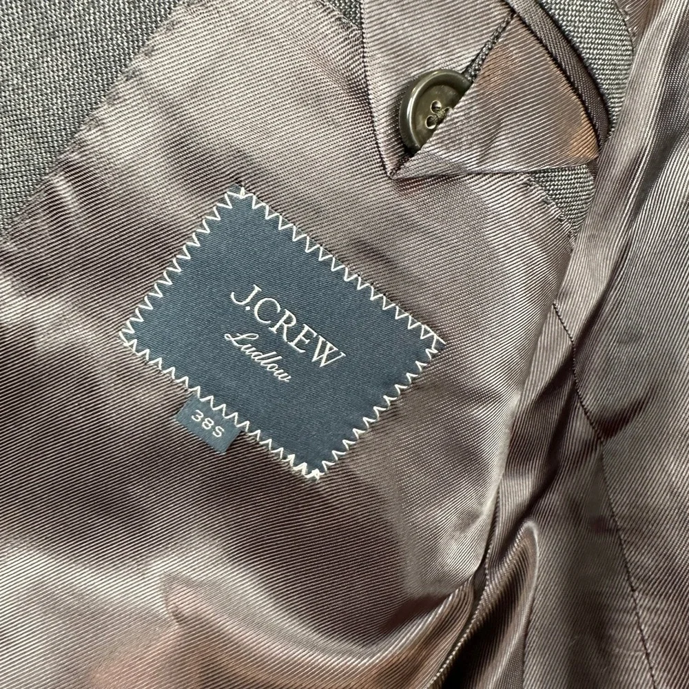 J Crew Ludlow Slim 2 Piece Suit 38S Charcoal Grey Tollegno 3D Wool 32x30 Pants - Picture 10 of 16